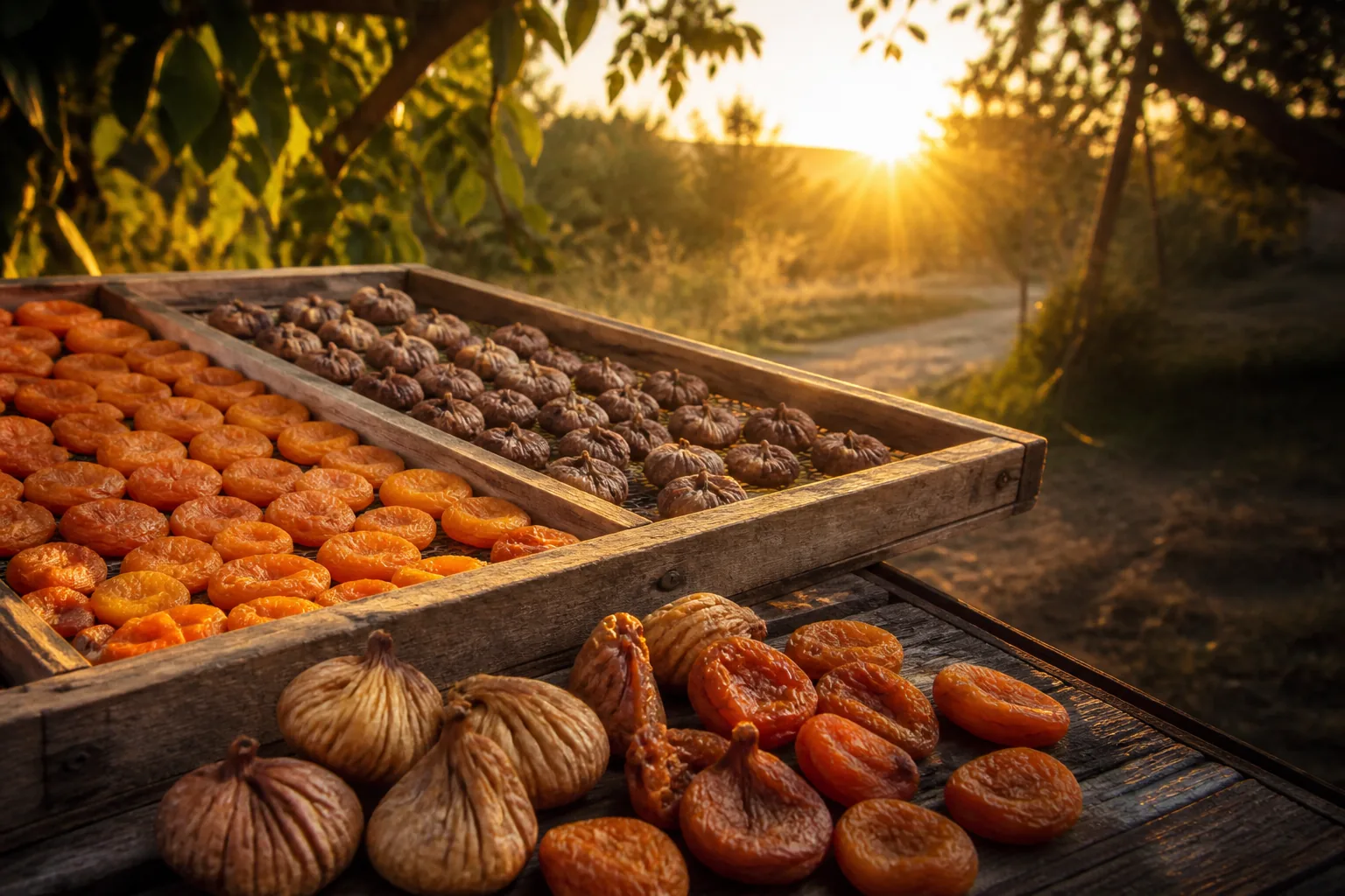 Fruits and Sun güneşte doğal olarak kurutulan kayısı ve incirleri